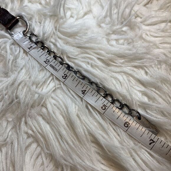 🟢3 for $20——-BEADED Leather belt braided women’s size M/L with 6” chain link - Picture 8 of 9
